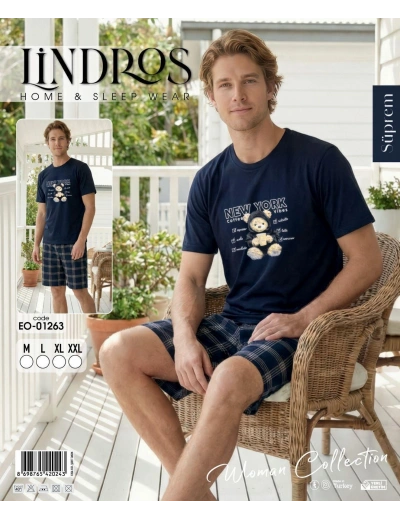 Lindros EO-01263 Erkek Kısa Kol Süprem Şort Takım