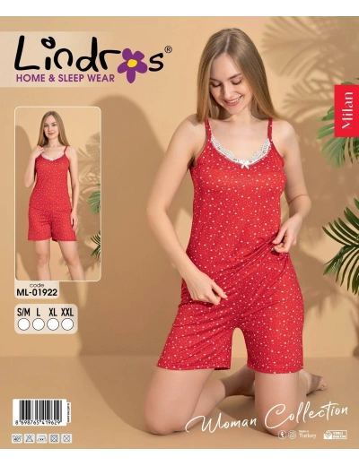 Lindros ML-01922 Kadın İp Askılı Şort Takım