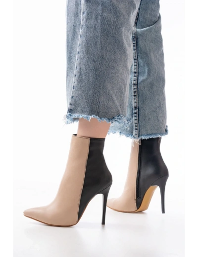 LS-216 Nut Yüksek İnce Topuklu Fermuarlı Kadın Bot