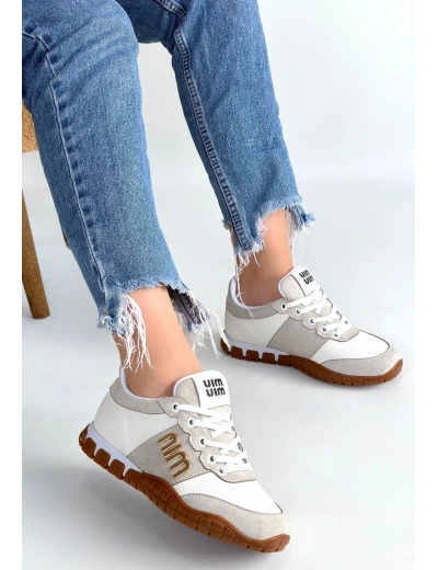 Marje Beyaz Cilt Bağcıklı Spor Ayakkabı