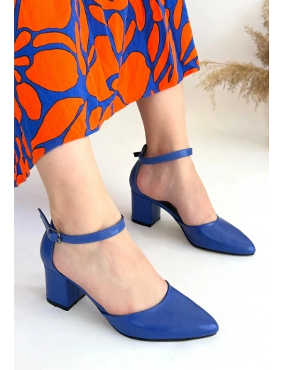 Mulen Mavi Cilt Topuklu Ayakkabı