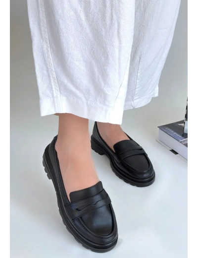 Narli Siyah Cilt Oxford Ayakkabı