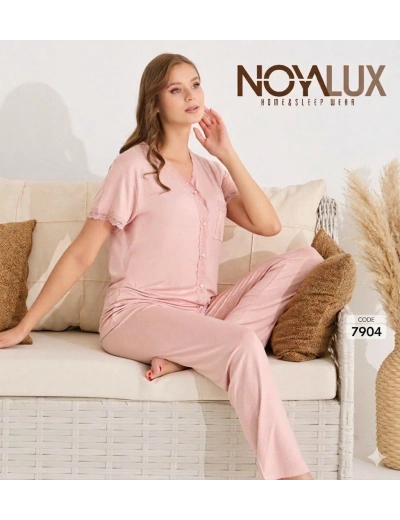 Noyalux 7904 Kadın Önden Dügmeli Kısa Kol Pijama