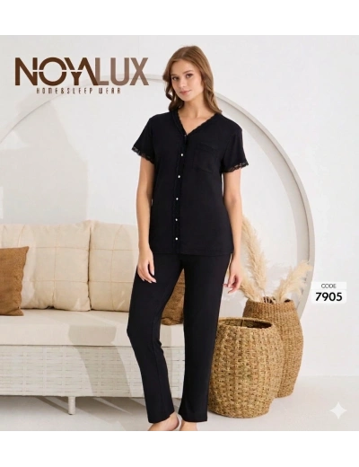 Noyalux 7905 Kadın Önden Dügmeli Pijama Takımı
