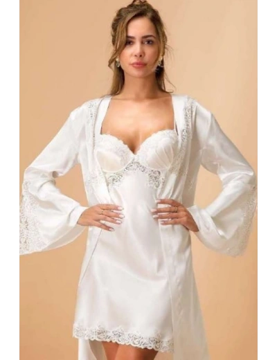 Nurteks 5380 Kadın Gecelik Kimona Takım