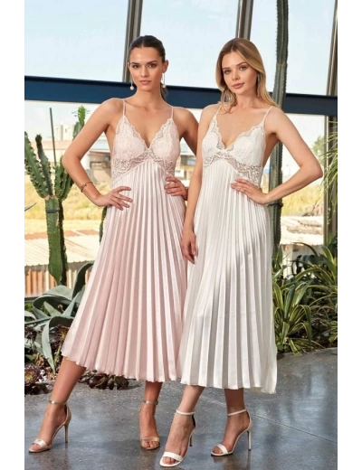 Nurteks 7115 Bayan Uzun Saten Gecelik