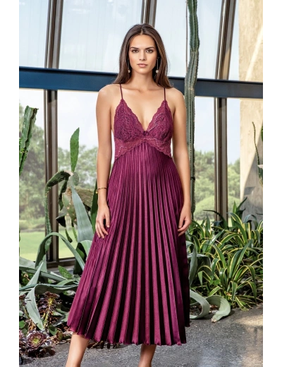 Nurteks 7115 Bayan Uzun Saten Gecelik