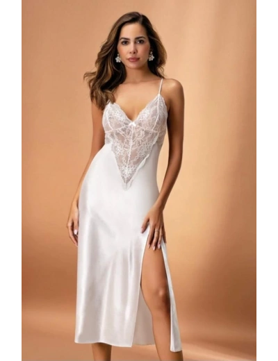 Nurteks 7136 Kadın Saten Uzun Gecelik