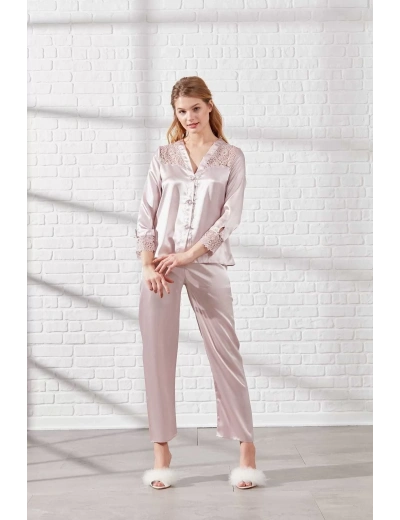 Pierre Cardin 6625 Kısa Gecelikli 6lı İpek Set