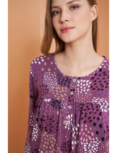 PJS 27165 Kadın Uzun Kol Gecelik