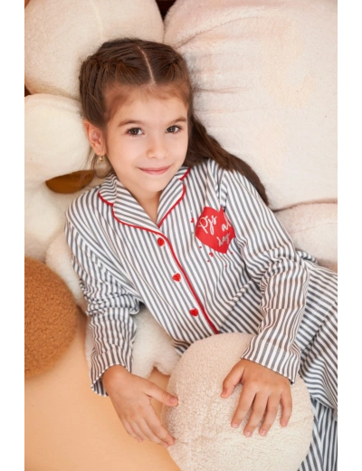 Pjs 28065 Çocuk Düğmeli Pijama Takım