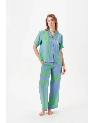 PJS 29043 Kadın Düğmeli Pijama Takımı