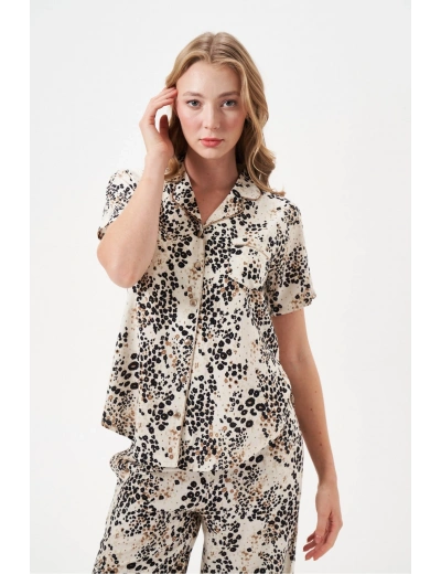 PJS 29049 Kadın Düğmeli Pijama Takım