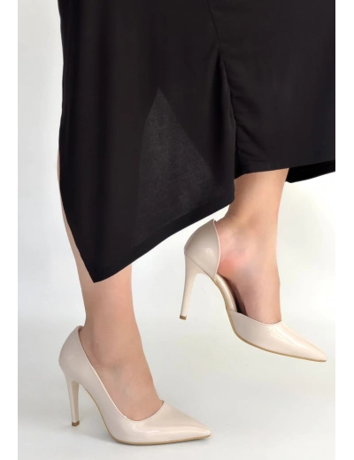 Pley Bej Rugan Stiletto Ayakkabı