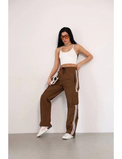 Praşut Kargo Çeplı Baggy Esofman - Kahve