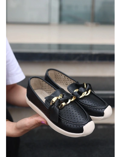 Riwan Siyah Cilt Babet Ayakkabı