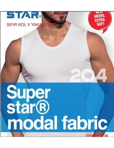 Star 204 Modal Sıfır Kol V-Yaka Atlet