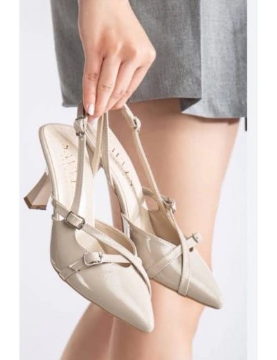 Tetti Bej Rugan Topuklu Ayakkabı