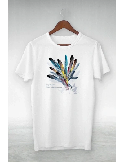 Kadın  Baskılı Oversize T-Shirt - Beyaz