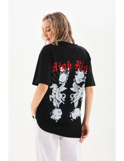 Kadın Baskılı Oversize - Siyah