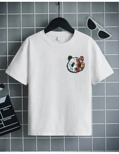 Unisex Çocuk Baskılı T-Shirt - Beyaz