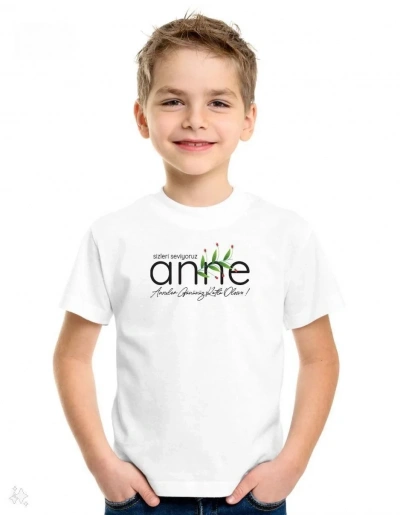Unisex Çocuk Baskılı T-Shirt - Beyaz