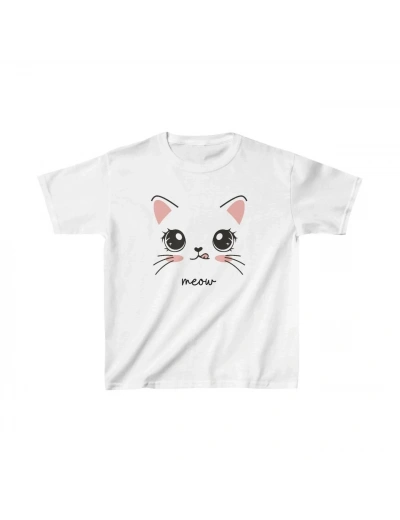 Unisex Çocuk Baskılı T-Shirt - Beyaz
