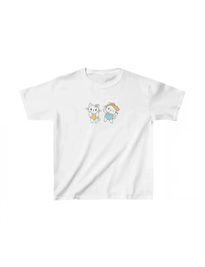 Unisex Çocuk Baskılı T-Shirt - Beyaz