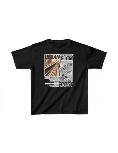 Unisex Çocuk Baskılı T-Shirt - Siyah