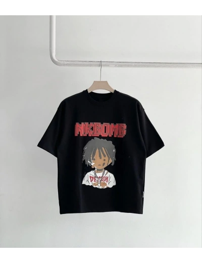 Unisex Çocuk Baskılı T-Shirt - Siyah