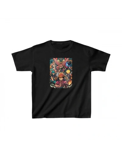 Unisex Çocuk Baskılı T-Shirt - Siyah