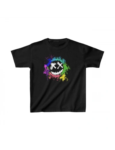 Unisex Çocuk Baskılı T-Shirt - Siyah