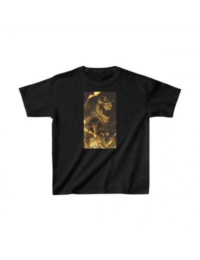 Unisex Çocuk Baskılı T-Shirt - Siyah