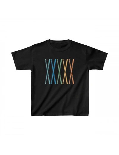 Unisex Çocuk Baskılı T-Shirt - Siyah