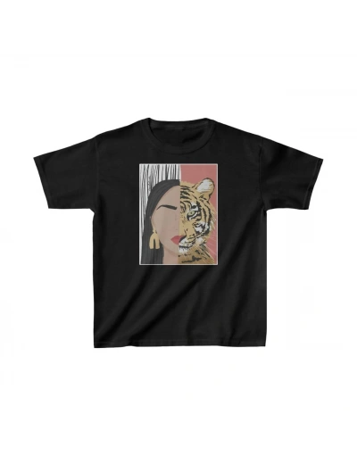 Unisex Çocuk Baskılı T-Shirt - Siyah