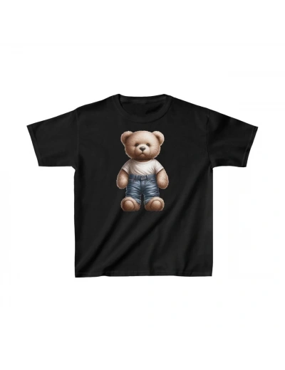 Unisex Çocuk Baskılı T-Shirt - Siyah