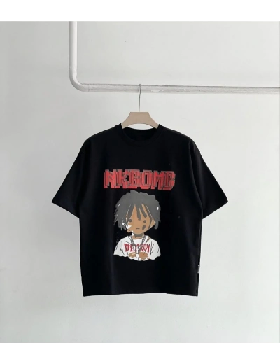 Unisex Çocuk Baskılı T-Shirt - Siyah