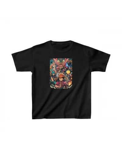 Unisex Çocuk Baskılı T-Shirt - Siyah
