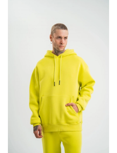 ERKEK Double Oversize Kapşonlu SweatShirt - Sarı