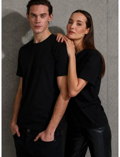 Unisex Kısa Kollu Bisiklet Yaka Basic Viskon Bluz