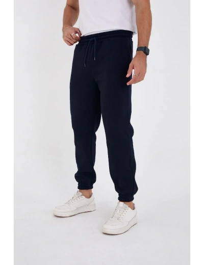 ERKEK Kışlık Üç İplik Lastikli Eşofman Pantolon - Lacivert