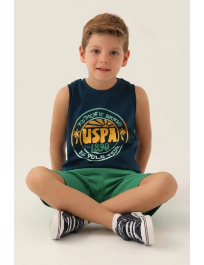 US Polo 1776-G Erkek Çocuk Şort Takımı
