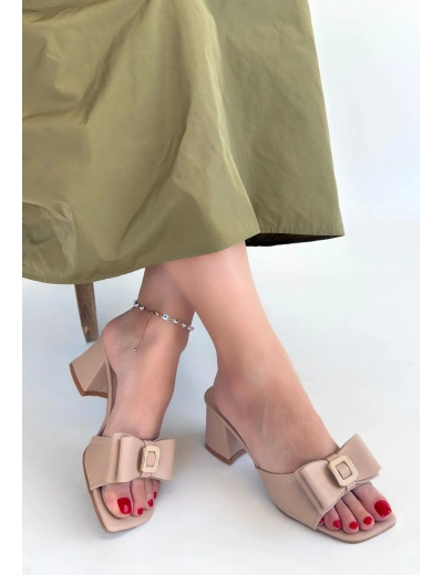 Veor Nude Cilt Topuklu Terlik