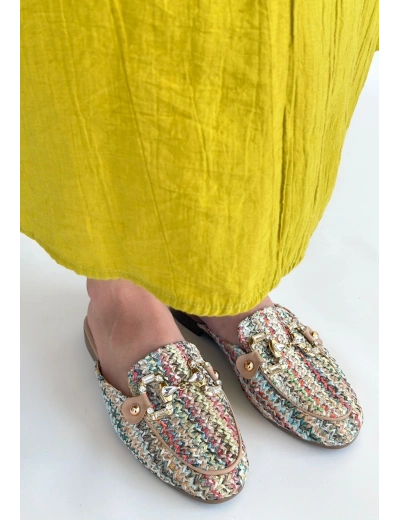 Yenda Renkli Dokumalı Terlik