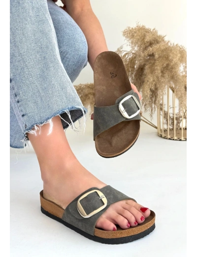 Zooy Yeşil Nubuk Terlik