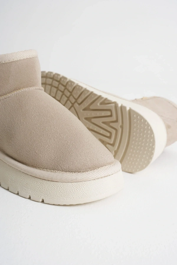 Alina Kadın Bej Kışlık Kürklü Bot