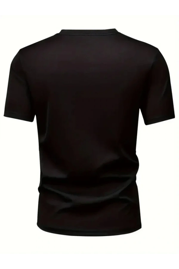 Baskılı Oversize Bisiklet Yaka T-shirt - Siyah