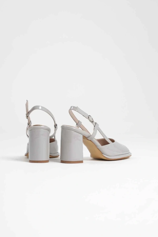 Denma Gri Rugan Kadın Topuklu Ayakkabı