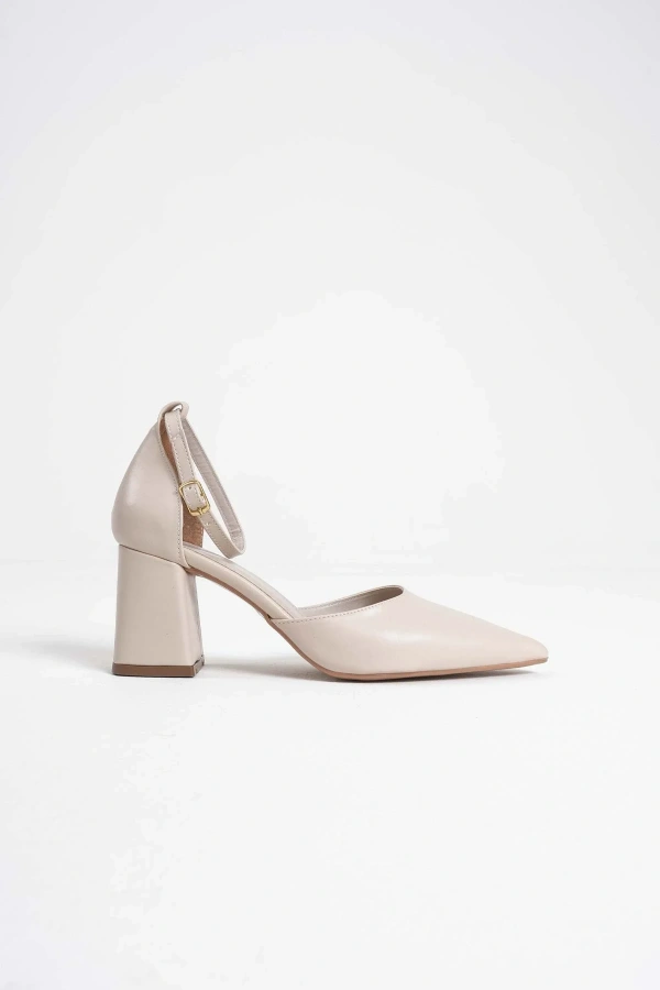 Doren Bej Cilt Kadın Topuklu Ayakkabı