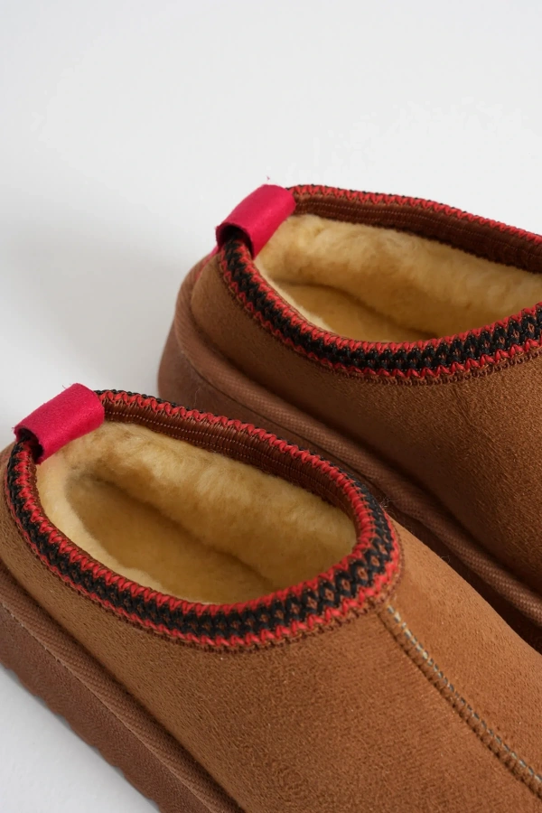 Elsa Kadın Taba Kışlık Kürklü Terlik